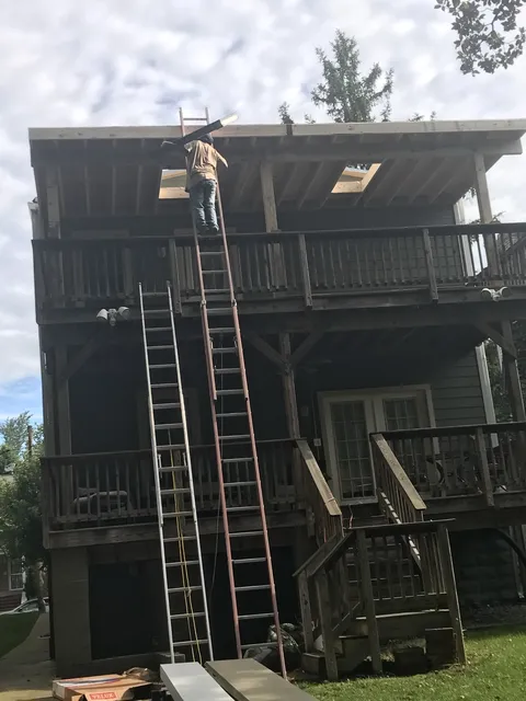 Exterior framing work — In progress